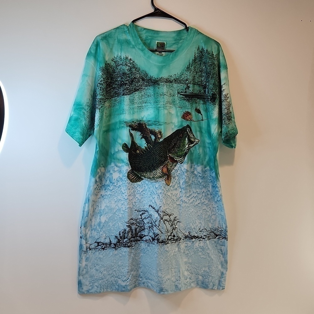 Vintage Fruit Of The Loom Tag Single Stitch Shirt Fishing Large Mouth Bass Sz XL - Picture 2 of 14